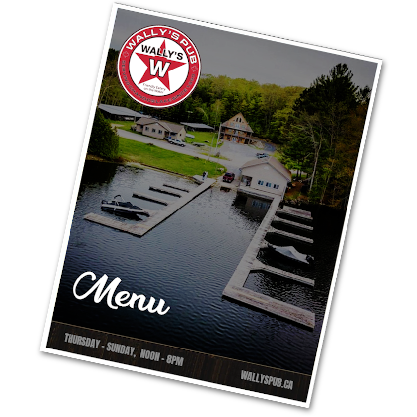 Image of the Wally's Pub Menu.